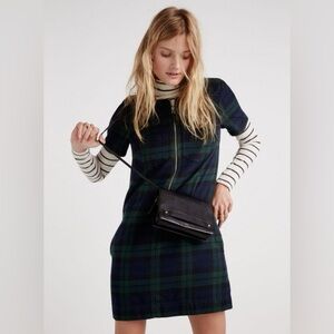Madewell Dark Plaid Zip Dress Size 4